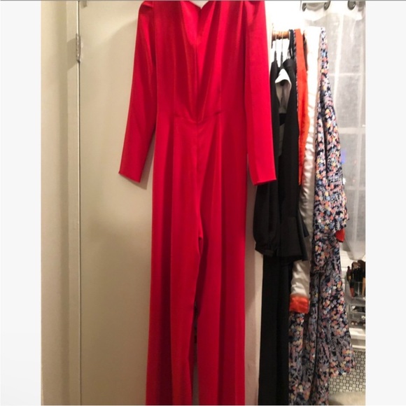 (NWOT ) Jay Godfrey Jayne Red Holiday Jumpsuit - Picture 5 of 5